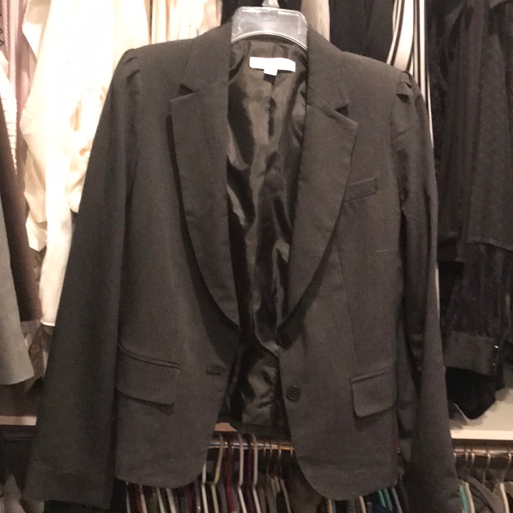 Black with white pinstriped blazer size 12